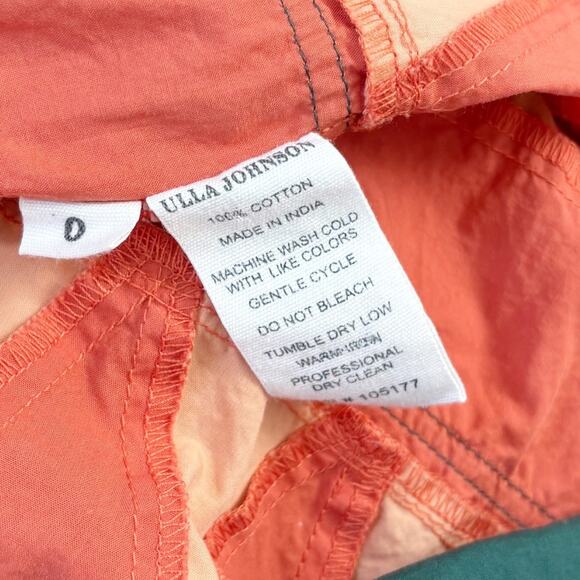 Ulla Johnson Ayita Dress Striped 0 Orange Green - Picture 8 of 10